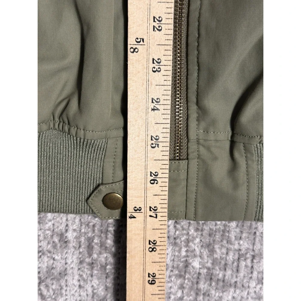 J Crew Jacket Mens Large Green Military Style Bomber Flight Cotton Poplin Zip